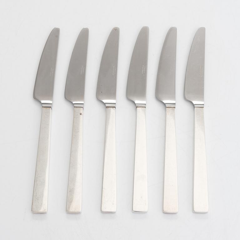 Bertel Gardberg, a 42-piece set of "Birgitta" silver cutlery, marked BG, Hopeatehdas oy, Helsinki 1962.