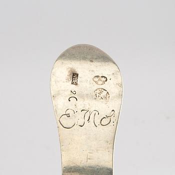 Spoons, two silver, 18th century.