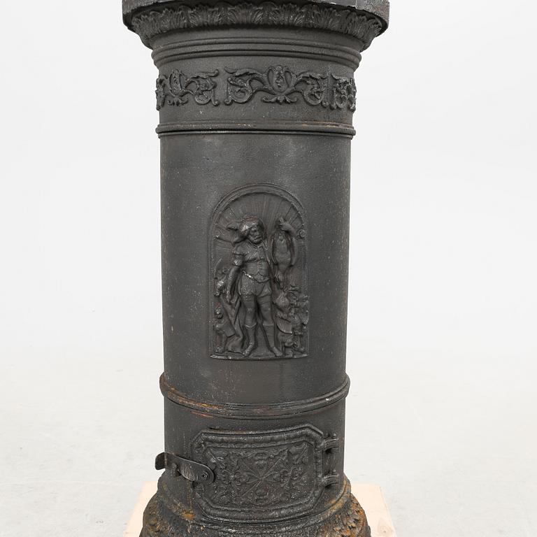 An early 1900s cast iron stove.