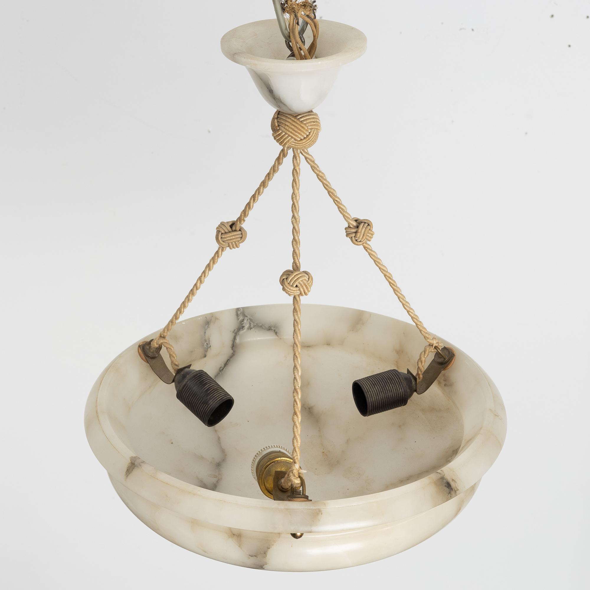 An alabaster ceiling lamp, 1920s.