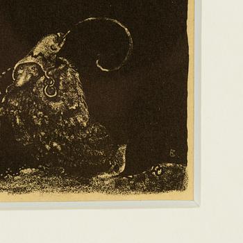 John Bauer, lithograph, from "Troll", 1915. Signed B in the print.