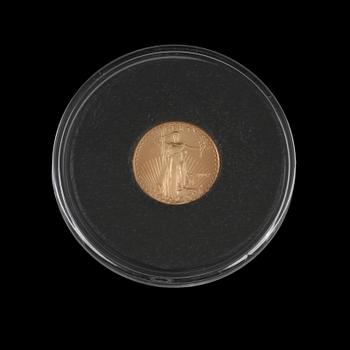GULDMYNT, 5 dollar, "Liberty/Flying eagle", 2007, vikt ca 3 g.