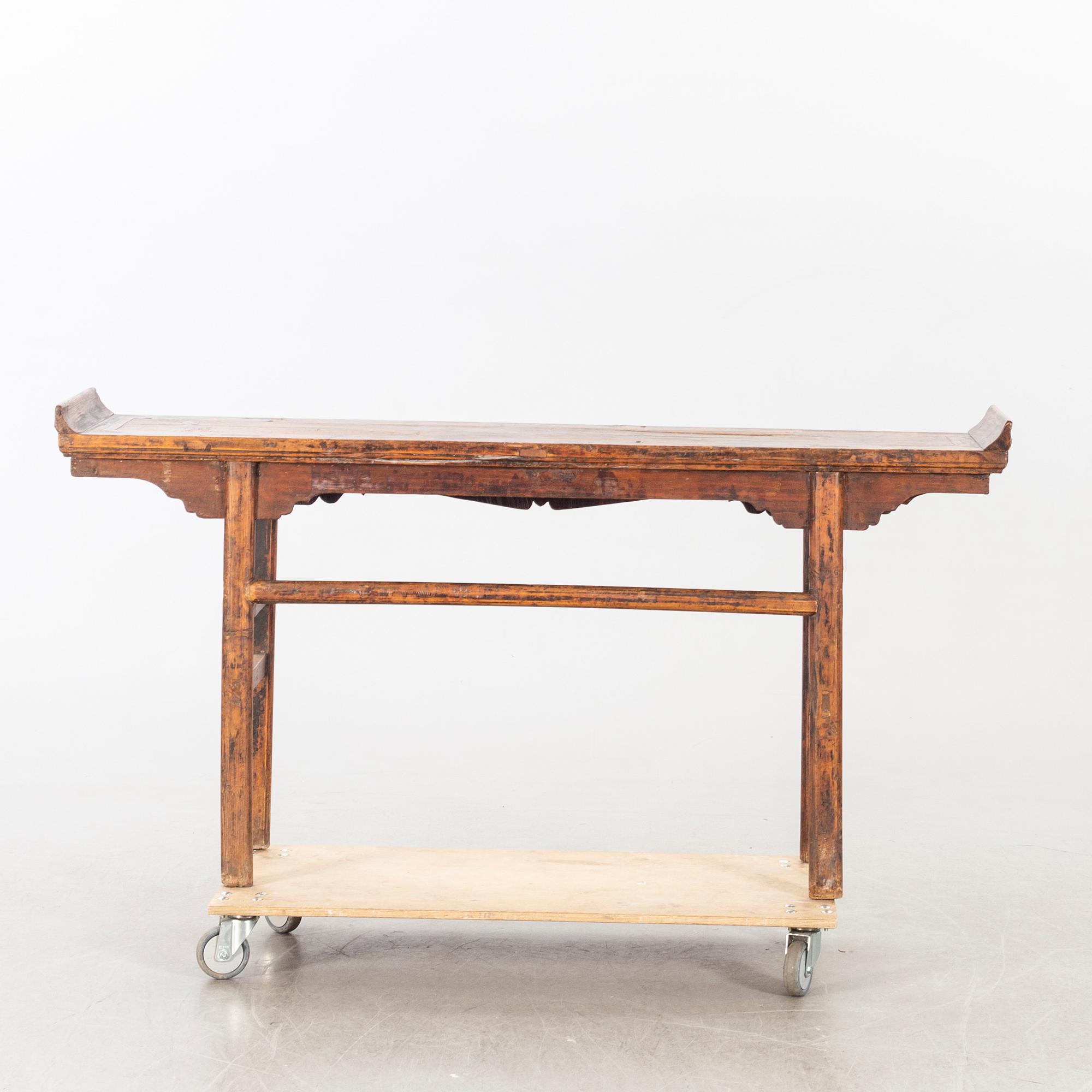A Chinese wooden altar table, alter part of the 19th century/early 20th century.