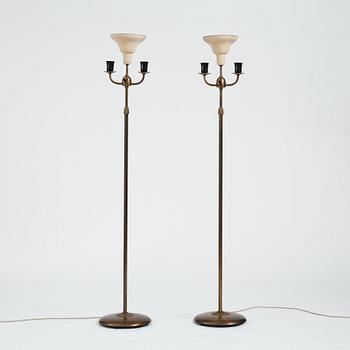 Nordiska Kompaniet, a pair of Swedish Grace floor lamps, 1930's.