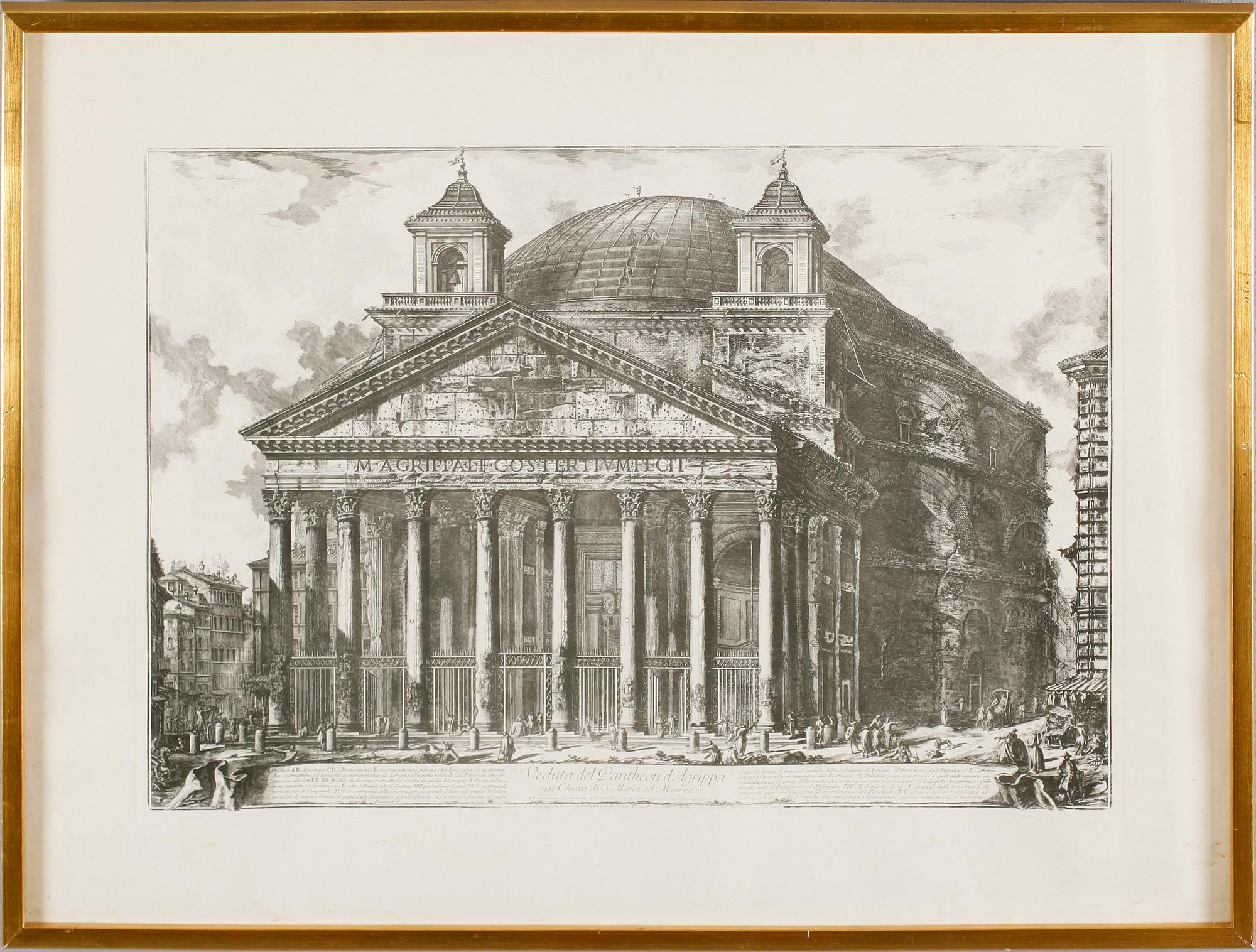 PIRANESI, efter, 2 st, grafiska tryck, 1900-tal.