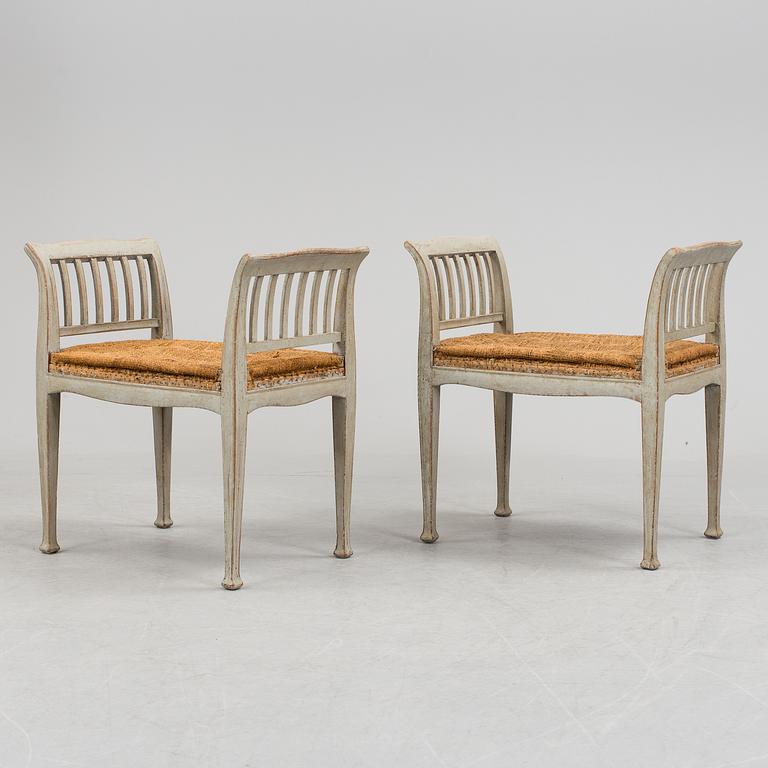 A pair of earlt 20 th century stools.