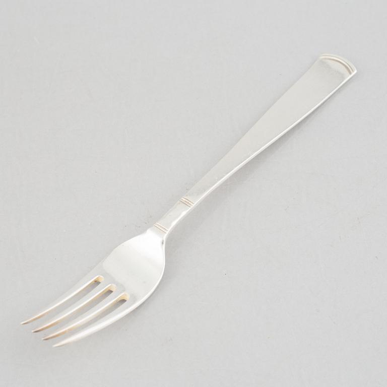 A Swedish Silver Cutlery, 'Rosenholm' by Jakob Ängman, GAB, (59 pieces).