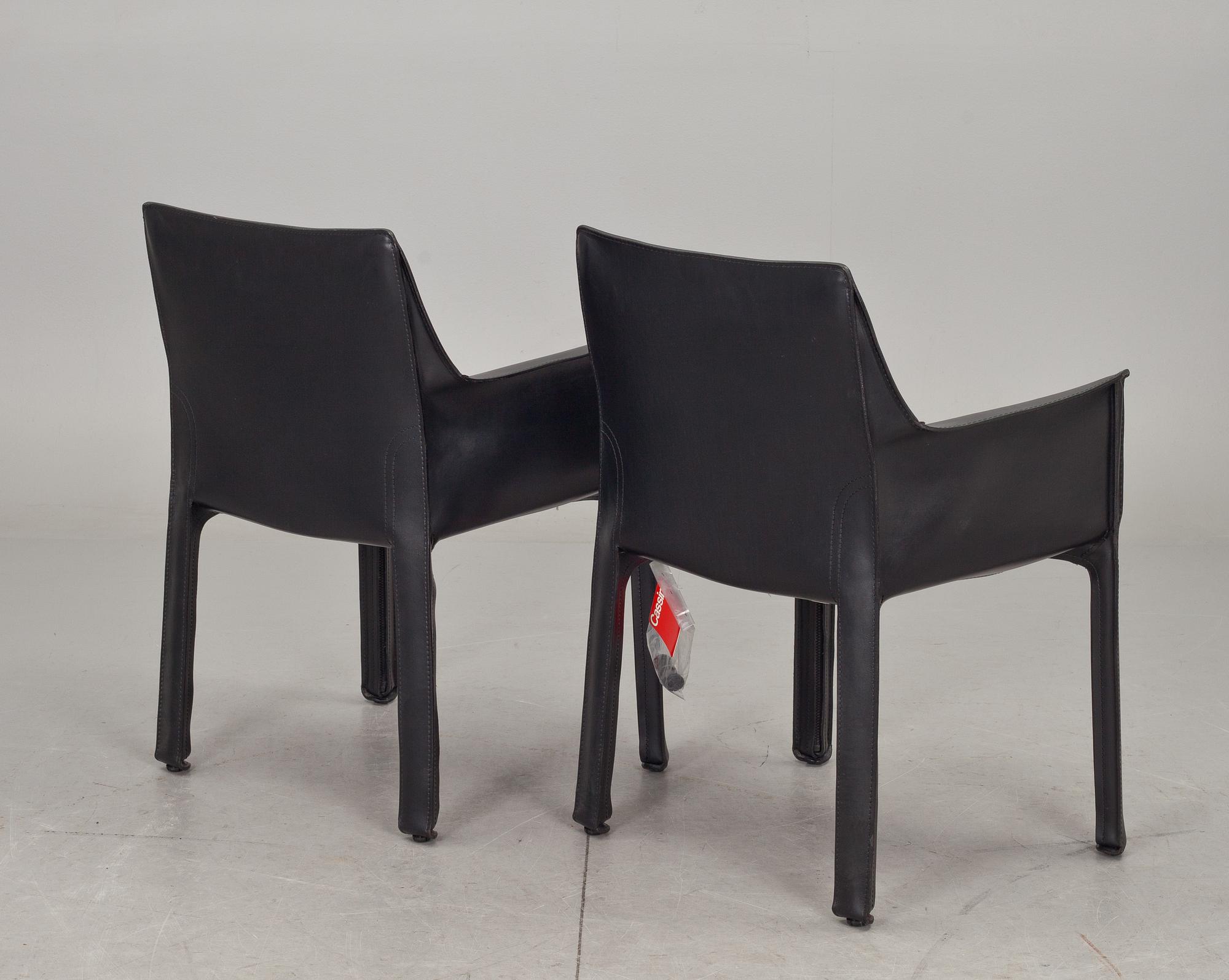 KARMSTOLAR, ett par, "413 CAB", Mario Bellini, Cassina.