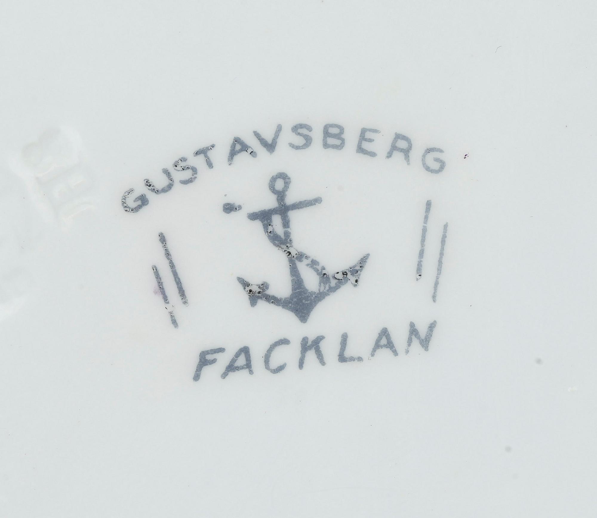 SERVISDELAR, 75 delar, benporslin, "Facklan", Wilhelm Kåge, Gustavsberg, 1930-tal.