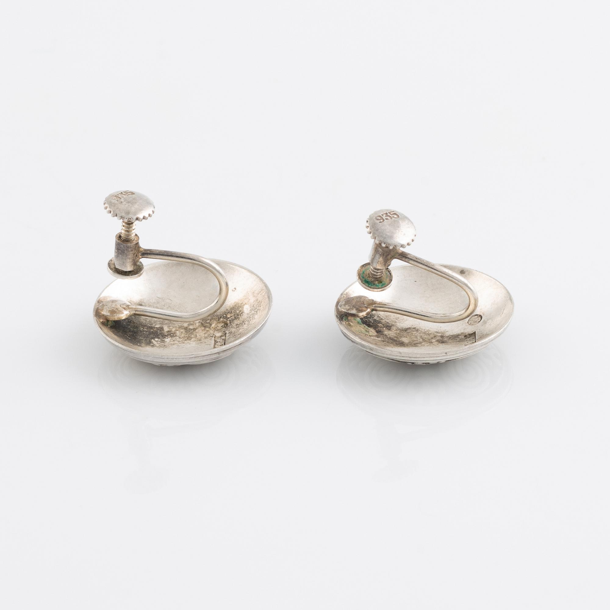 Kalevala Koru, collier "Paradis", and a pair of earrings, "Hannunvaakuna", silver, Finland,