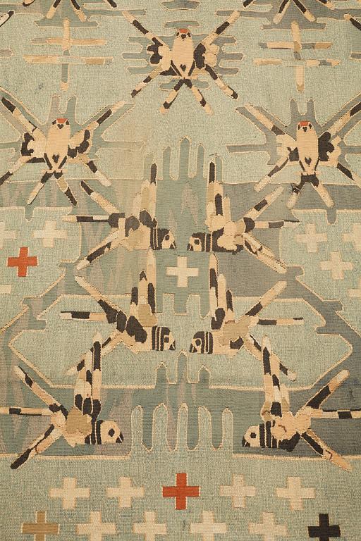 Annie Frykholm, vävd tapet, gobelängteknik ("Hautelissbonad"), ca 252,5-258 x 141-146 cm, signerad NK TG AFm.