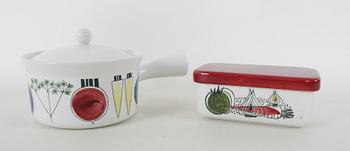 SERVISDELAR, flintgods, 2 st, Picknick samt Verdura, Rörstrand.