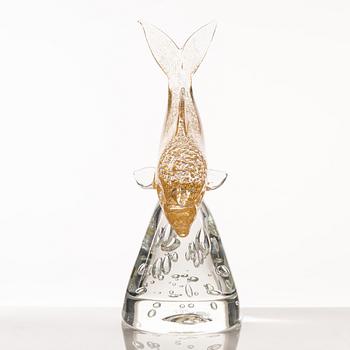 Oscar Zanotti, a dolphin glass sculpture, Zanotti, Murano, Italy.