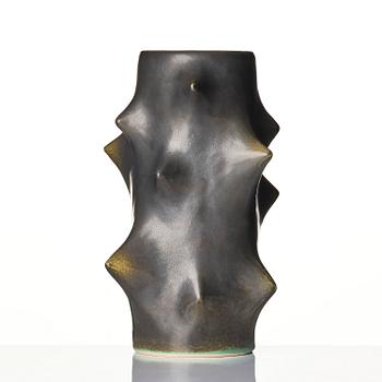 Knud Basse, vaser, två stycken, keramik, "Rosentorn", Michael Andersen & Son, Bornholm, Danmark.