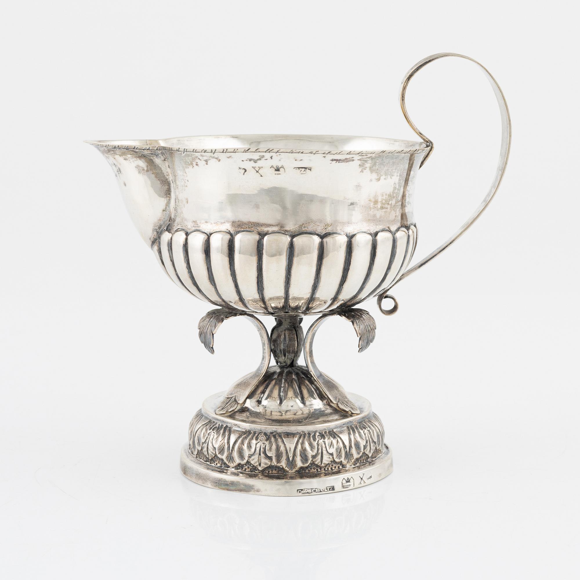 Carl Zacharias Schultz, gräddsnäcka, silver, empire, Tavastehus Hämeenlinna, Finland 1831.