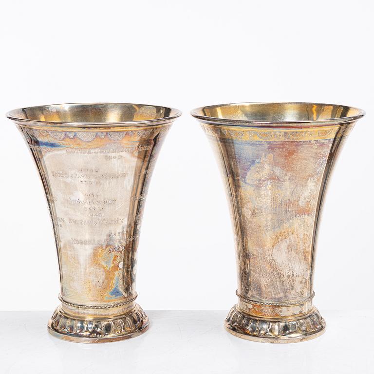 Guldsmedsaktiebolaget (GAB), Cups, a pair, silver, Stockholm 1927 and 1933.