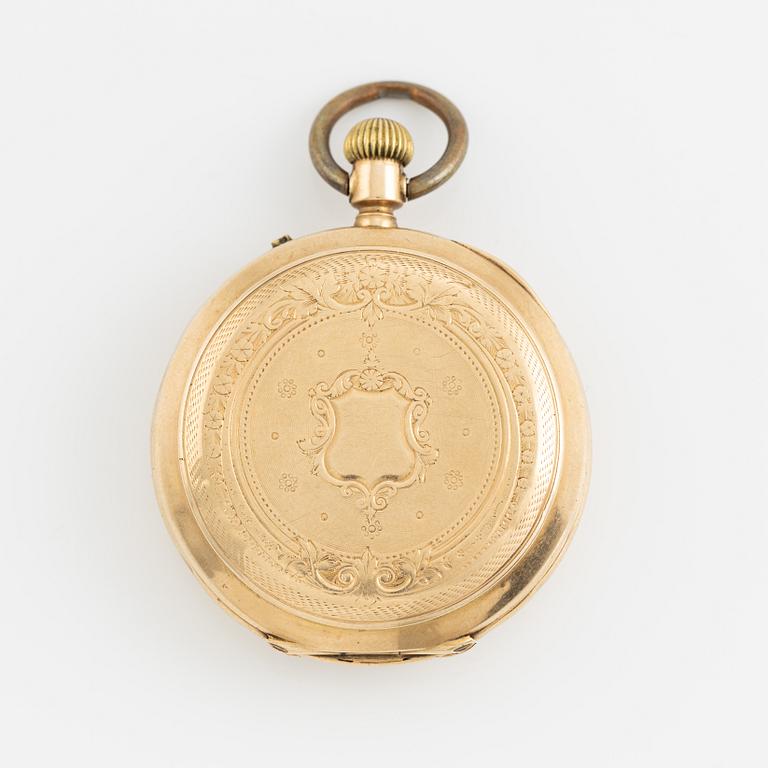 Pocket watch, 14K gold, 37 mm.