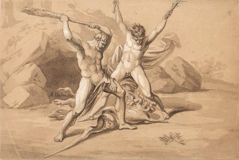 Arnold van Hahn attributed to The Battle between Hercules and Antaeus.