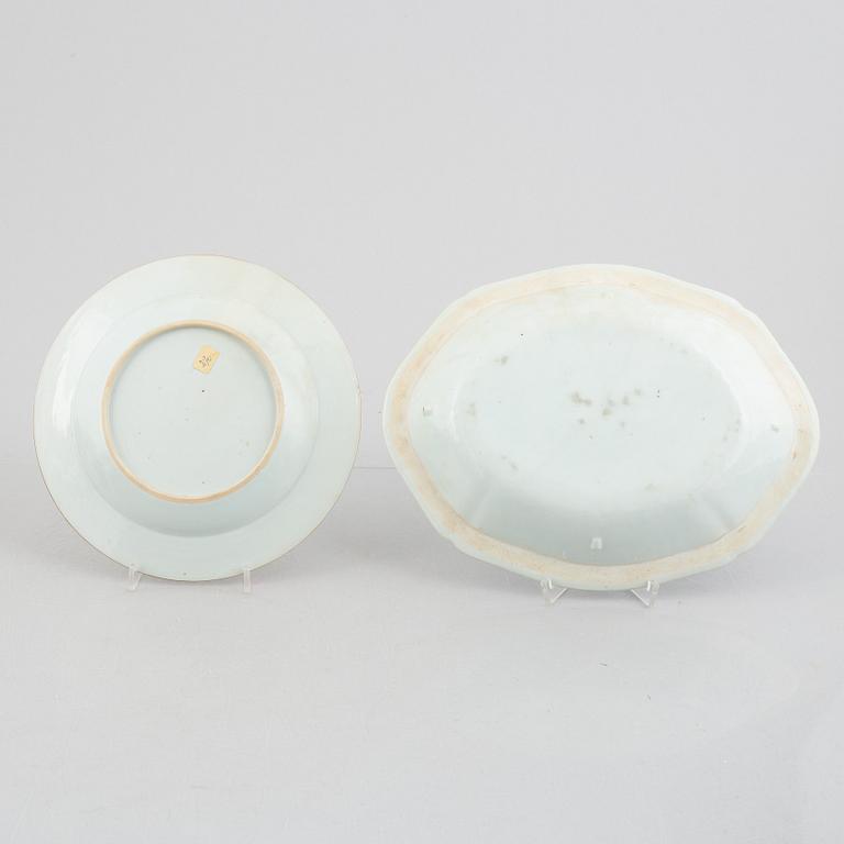 Nine pieces of Chinese porcelain, Qing dynasty, 18th-19th century.