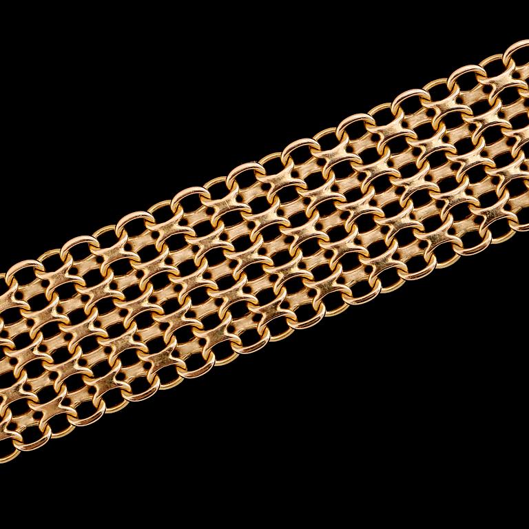 ARMBAND, 18K guld. Vikt ca 45 g.