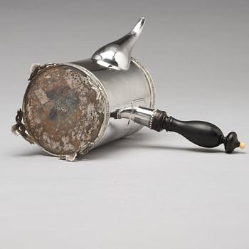 A Swedish 18th century silver coffee-pot, mark of Johan Stras, Stockholm 1783.