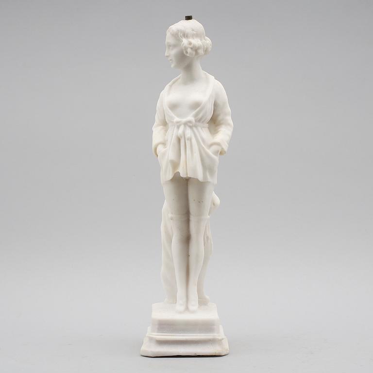 SKULPTUR/BORDSLAMPFOT, sandsten, 1900-talets första hälft.