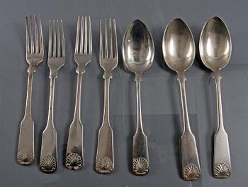 PARTI BESTICK, 7 delar, silver, Danmark.