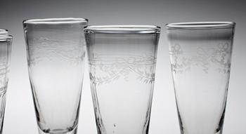 CHAMPAGNEGLAS, 8 stycken, "Antik", Reijmyre.