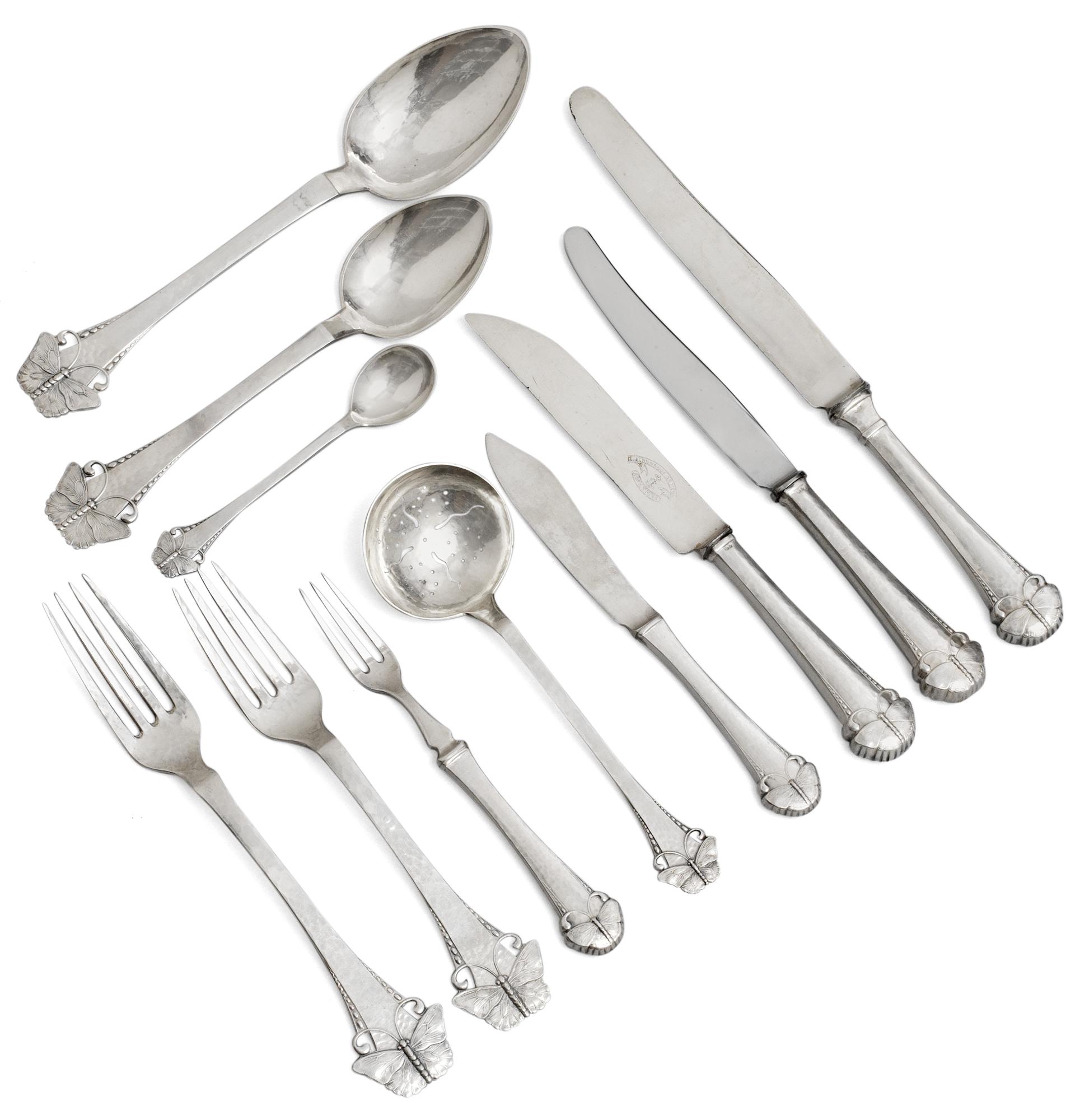 BESTICKUPPSÄTTNING, 46 delar, silver, jugend 1919.