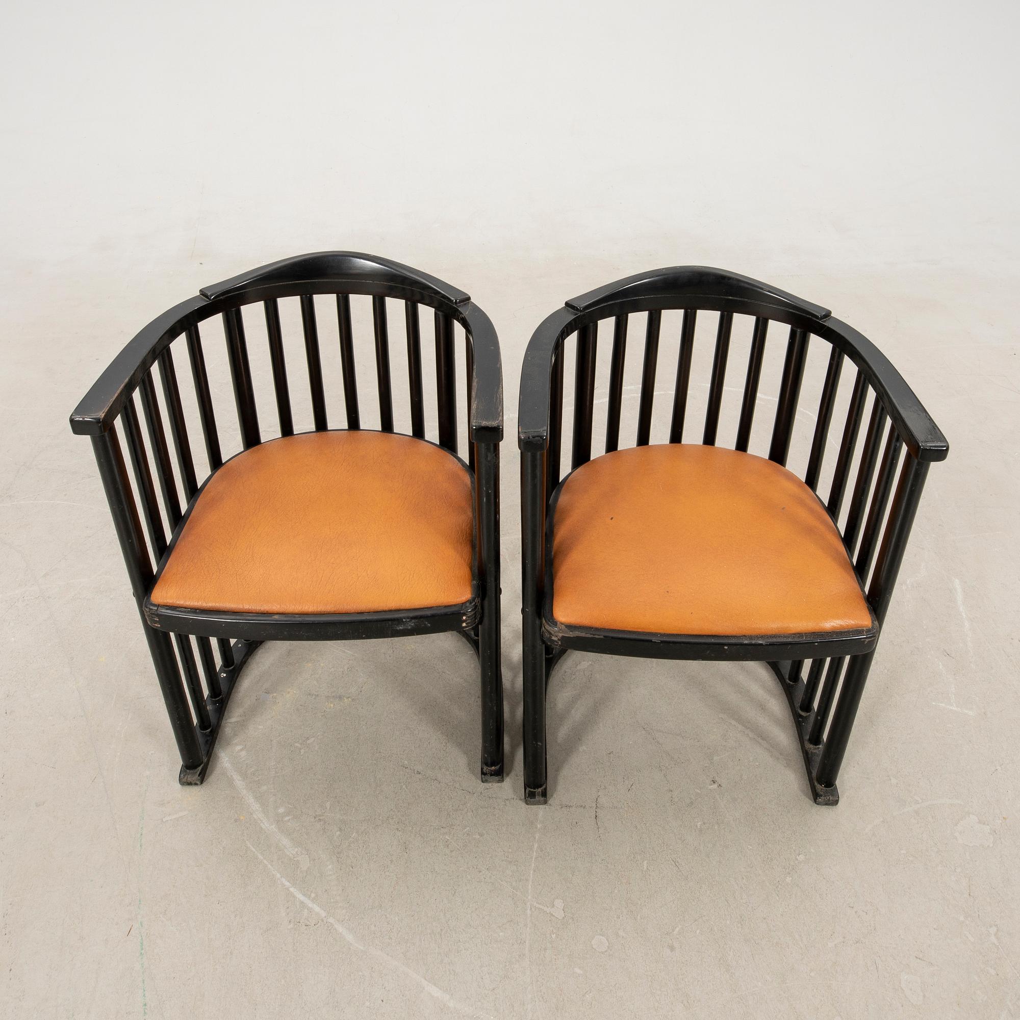 Josef Hoffmann, armchairs a pair attributed to the first half of the 20th century.