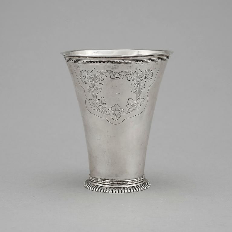 BÄGARE, silver, Erik Wibeck, Borås, 1766. Vikt ca 117 gram.