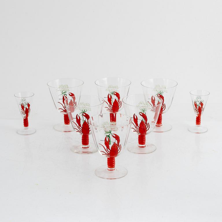 A set of eight glasses, mid 20th Century.