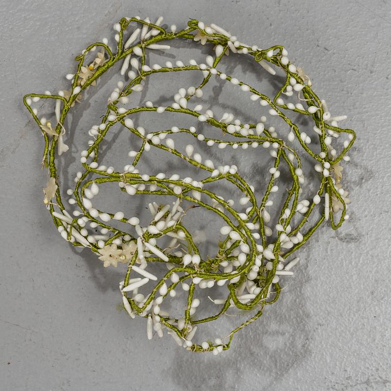 A satin wedding dress, circa 1935.