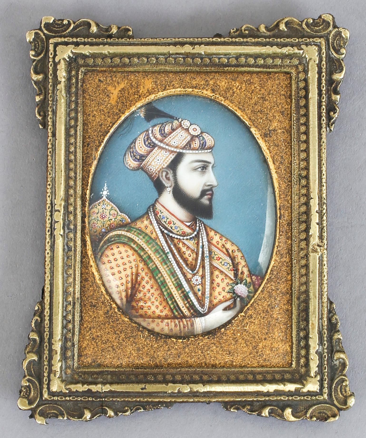 MINIATYRPORTRÄTT, 2 st, Indien 1800-1900-tal.