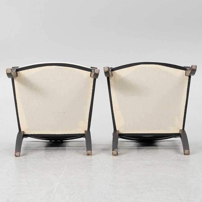 Stolar, ett par, empirestil, modern tillverkning.