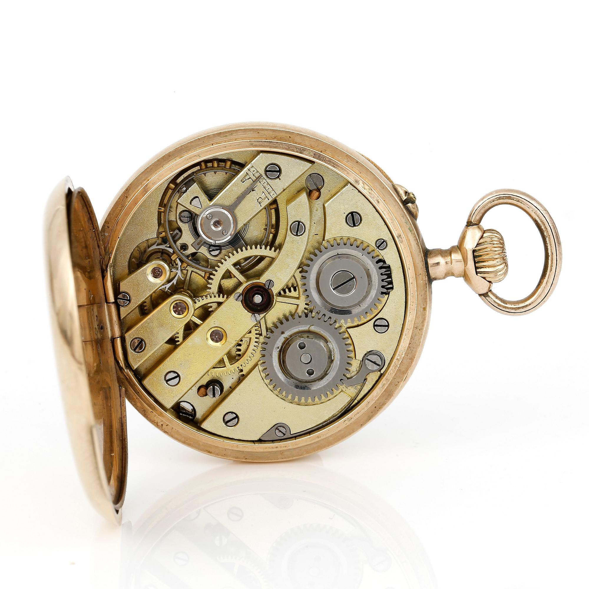 FICKUR, 14K guld och gulmetall, Schweiz, omkring sekelskiftet 1900.