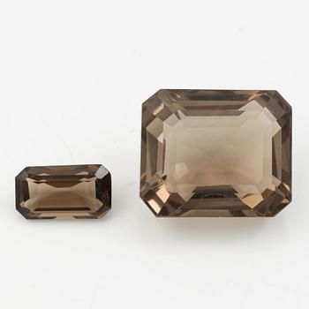 Faceted smoky quartz.
