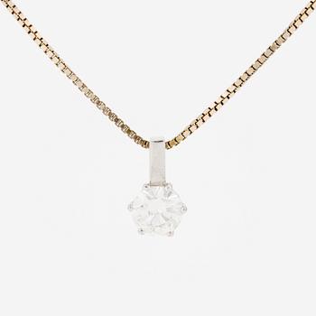 Pendant with a brilliant-cut diamond approximately 1.25 ct and a white gold chain.