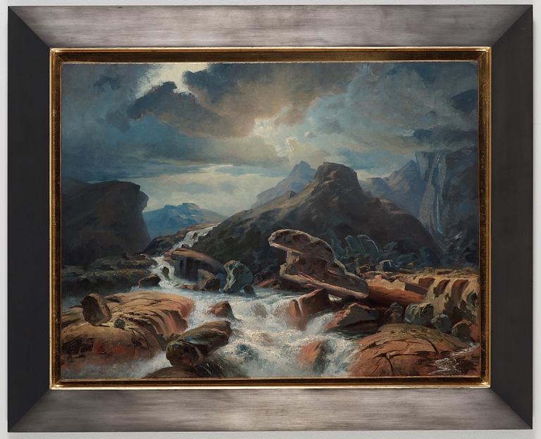 Marcus Larsson, Flowing river through rocky mountains.