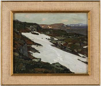 RAGNAR NYBERG, olja på pannå, signerad  o daterad 1912.