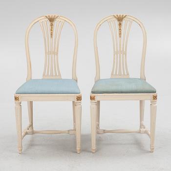 Eight Gustavian Style Chairs, "Axet", Svenska Möbelfabrikerna Bodafors, second half of the 20th Century.