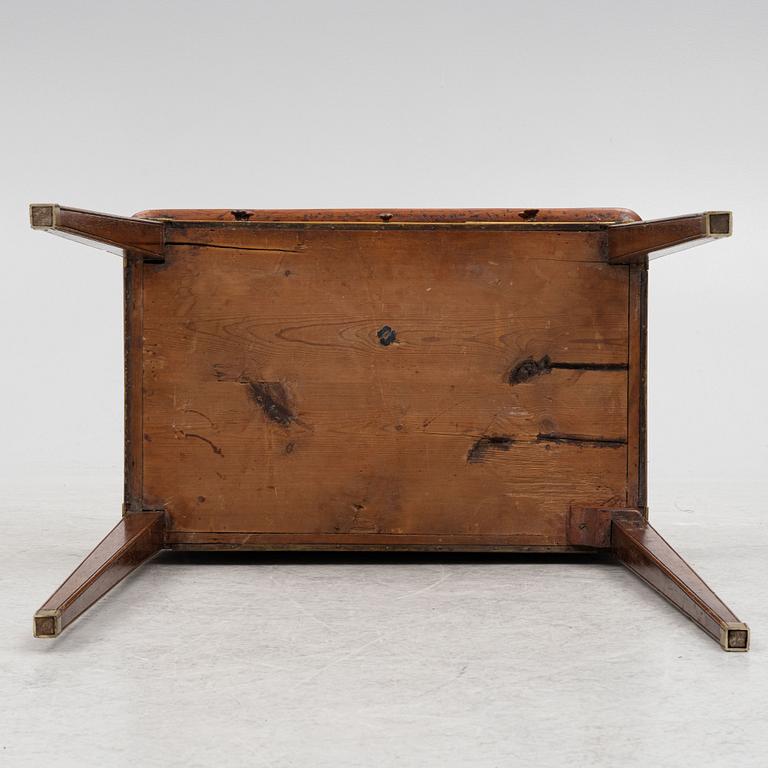 A late gustavian mahogany table, late 18th century.