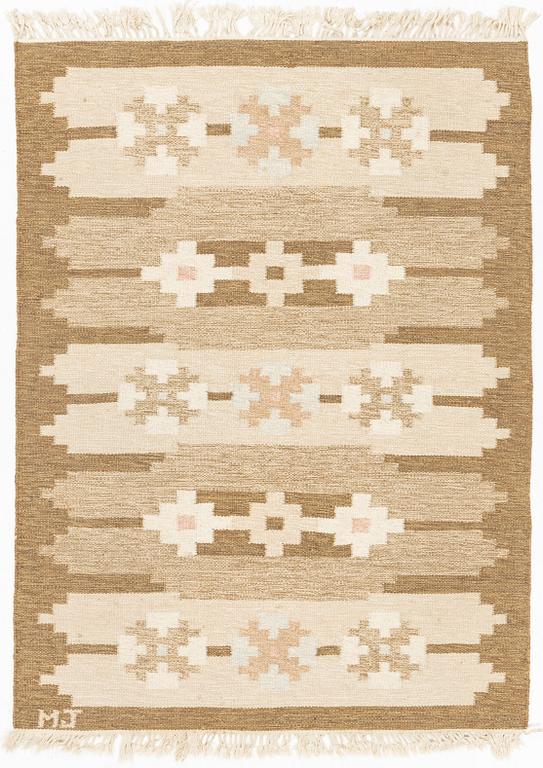 Matta, rölakan, signerad MJ, ca 188 x 140 cm.