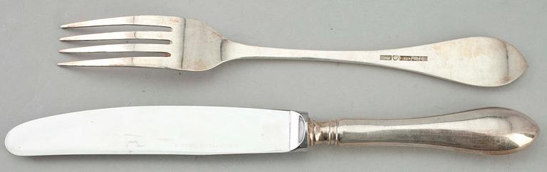 BESTICK 12 st, silver, Samuel Westerlund (1891-1913) Borgå 1926.