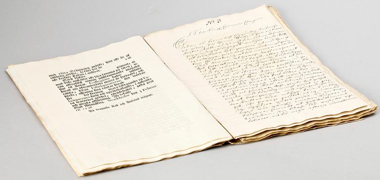 HANDLINGAR SAMT OBLIGATION, 6 st, Sverige 1730-40-tal resp 1920-tal.