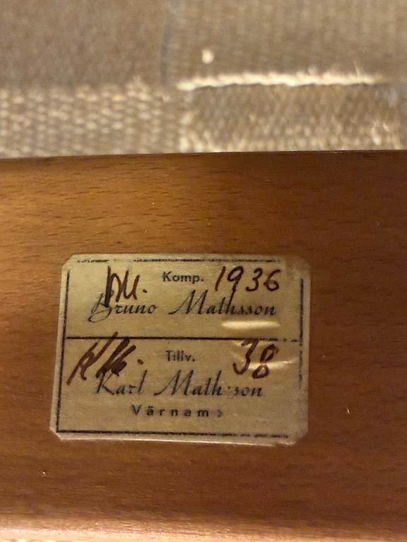 Bruno Mathsson, Chair, "Vilstol mod. 36", with reading table, and footstool "Pernilla", Karl Mathsson Company, Värnamo.