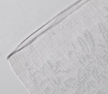 A TABLE CLOTH AND NAPKINS, 24 pieces, linen damask, the table cloth is dated 1827, ca 560-567 x 207,5 cm, Sweden 1827.