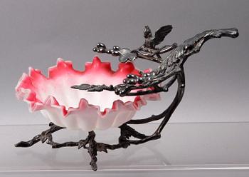 SKÅLFAT, glas och metall, 1800-talets andra hälft.