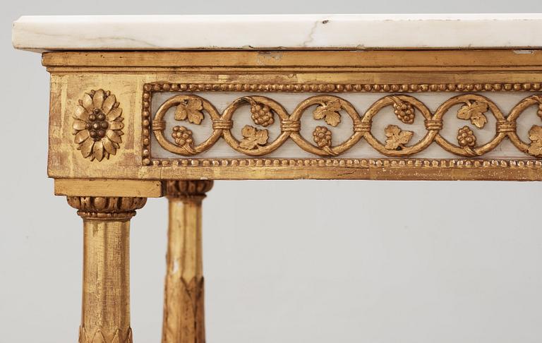 KONSOLBORD. Sengustavianskt, 1700-talets slut. Ritat av Louis Masreliez, utfört av Jean Baptiste Masreliez.
