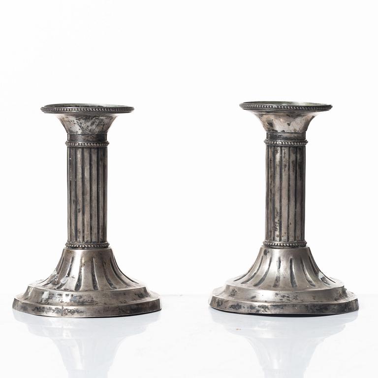 Candelsticks, a pair, silver, Sweden 1795.